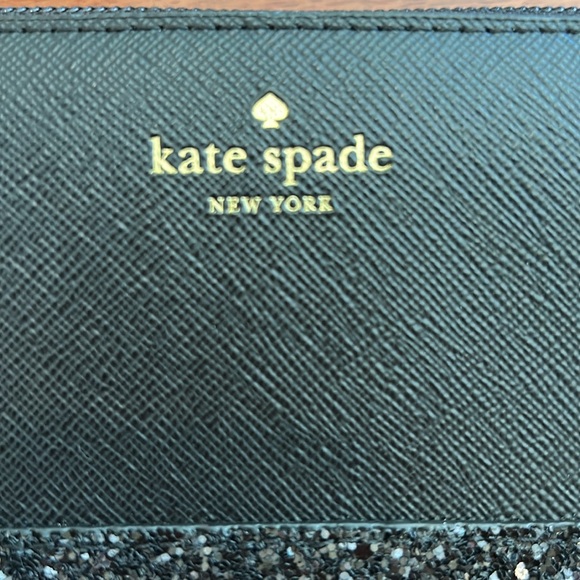Kate Spade Wallet Greta Court NEDA black Glitter Wallet NWOT - Picture 6 of 9